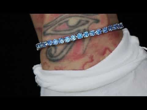 Blue diamond tennis bracelet 4mm | Lab Diamond Tennis Bracelet | Blue Diamond Tennis Chain