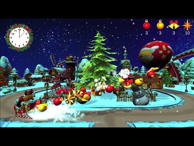 Interactive wall with a New Year's game, decorate the Christmas tree with toys