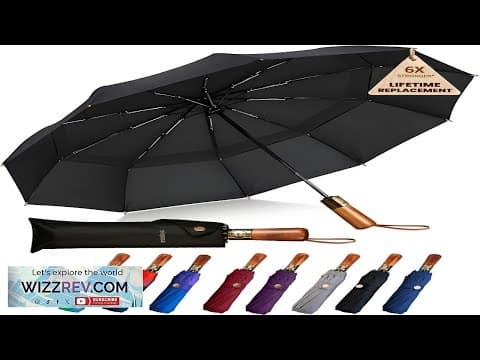 SIEPASA 49 54 62 Inch Windproof Golf Umbrella Automatic Open Close Real Wood Handle