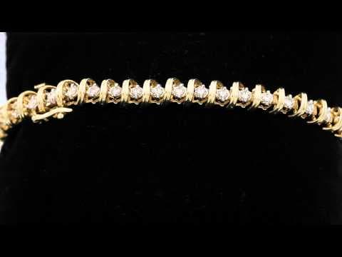 14K Yellow Gold Diamond Link Tennis Bracelet 2.0 CT
