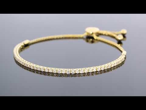 Diamond Bolo Bracelet - 1.10 Total Carat Weight in Yellow Gold - W2120