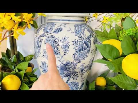 Grand Blue and White Chinoiserie Ginger Jar