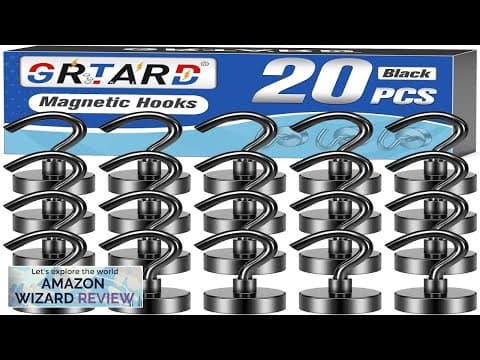 Grtard 20 Pack 25LBS Black Magnetic Hooks Neodymium Magnet Hooks Strong Magnetic Review