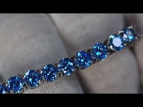 Blue diamond tennis bracelet 5mm | Lab Diamond Tennis Bracelet | Blue Diamond Tennis Chain
