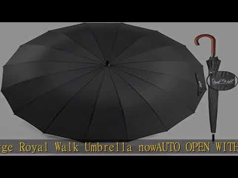 Royal Walk Windproof Large Umbrella for Rain 54 Inch Automatic Open for 2 Persons Wind Resistant Bi