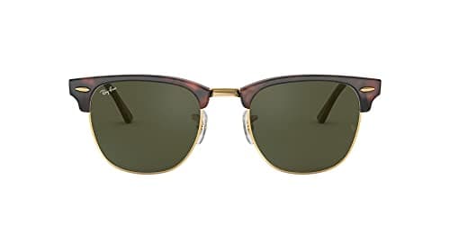 Ray-Ban Unisex RB3016 Clubmaster Square Sunglasses, Mock Tortoise On Gold/G-15 Green, 51 mm - image 1 of 1