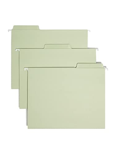 Smead Erasable FasTab Hanging File Folder, 1/3-Cut Built-in Tab, Letter Size, Moss, 20 per Box (64032) - image 1 of 1