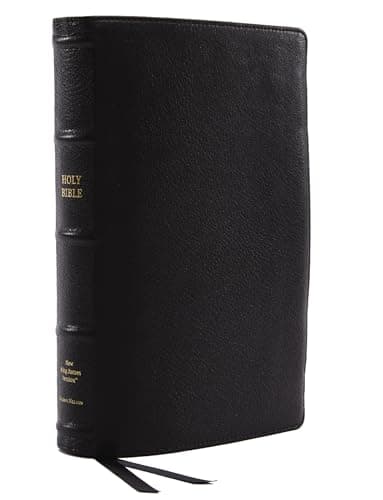 NKJV, Reference Bible, Classic Verse-by-Verse, Center-Column, Premium Goatskin Leather, Black, Premier Collection, Red Letter, Comfort Print: Holy Bible, New King James Version - image 1 of 1