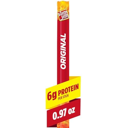 Slim Jim Giant Sized Original Snack Stick, Easy, On-the-Go School, Work and Travel Snacks, 0.97 OZ Meat Snacks - image 1 of 1
