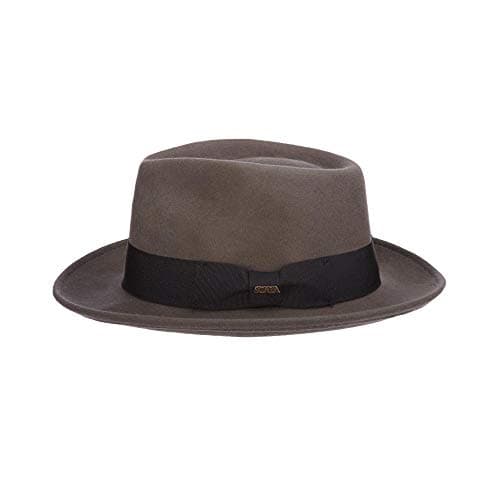 Scala Classico Men's Crushable Water Repelant Wool Felt Fedora Hat, Grey, Large - image 1 of 1