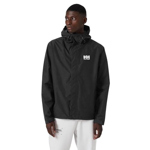 Helly-Hansen Men's Seven J Waterproof Windproof Breathable Rain Jacket, 992 Black, Medium - image 1 of 1