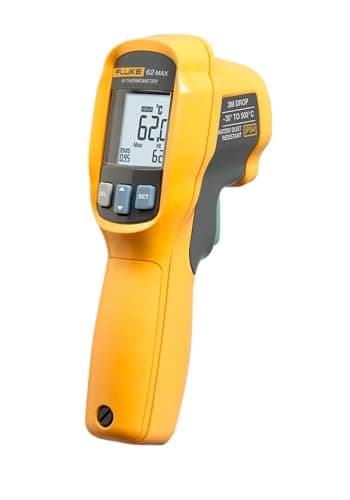 Fluke 62 Max Industrial Infrared Thermometer, -22 to +932 Degree F Range, Single Laser Targeting, 10:1 Distance to Spot Ratio, IP54 Rating, Includes 3 Year Warranty, (Not for Human Temp) - image 1 of 1