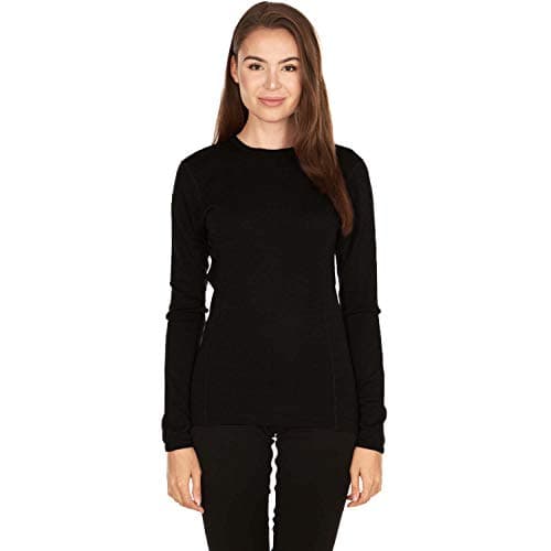 100% Merino Wool - Women's Midweight Base Layer - Long Sleeve Crew - Black - Small - image 1 of 1