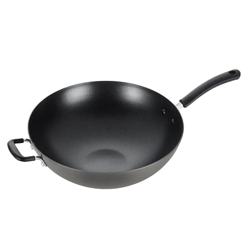 T-Fal Ultimate Hard Anodized Nonstick Wok 14 Inch, Oven Broiler Safe 350F, Non Stick Stir-Fry Pan, Cookware, Pots and Pans, Kitchen, Versatile Deep Frying, Sauté, Braise, Stew, Dishwasher Safe, Black - image 1 of 1
