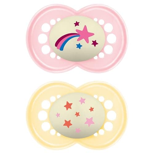 MAM Original Baby Pacifiers 6-16 Months, Binky for Newborn Babies, BPA-Free Skin Soft Silicone Nipple, Glows in The Dark, Developed with Medical Experts, 2 Count, Sterilizer Case, Made in Europe - image 1 of 1