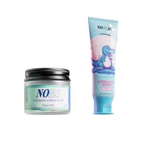 NOBS (No Bad Stuff) Toothpaste Tablets (1 Month) & NOBS Jr Bundle - Nano Hydroxyapatite, Fluoride Free, Eco & Travel Friendly - Remineralize with NHA - image 1 of 9
