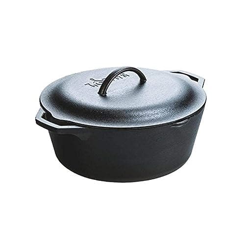 Lodge 7-Quart Cast Iron Dutch Oven – Made in USA, Pre-Seasoned, PFAS-Free & Non-Toxic, Heat-Treated, Induction Compatible, Self-Basting Lid, Durable Multi-Use Cooking Pot for Oven to Table - image 1 of 1