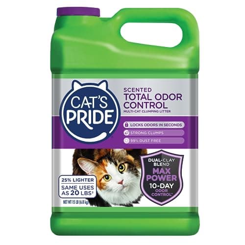Cat's Pride Max Power: Total Odor Control - Up to 10 Days of Powerful Odor Control - Strong Clumping - 99% Dust Free - Multi-Cat Litter, Scented, 15 Pounds - image 1 of 1