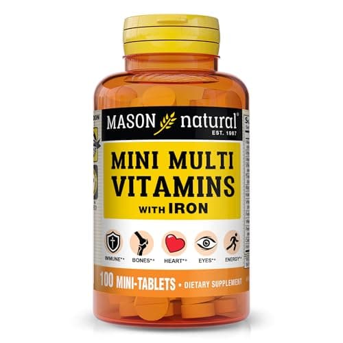 MASON NATURAL Daily Mini Multi Vitamins with Iron, Vitamins A, C, D, E, B1, B2, B3, B6, B12, Folate & Calcium, 100 Day Supply (1 Pack) - image 1 of 1