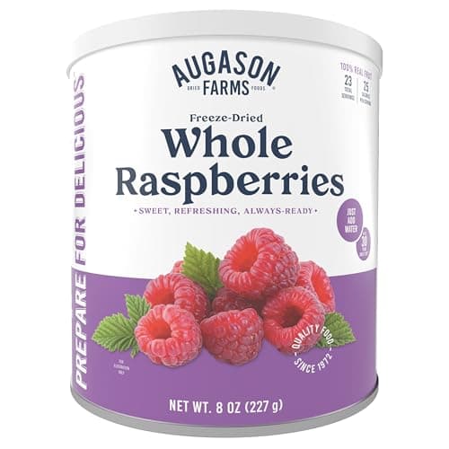 Augason Farms Freeze Dried Whole Raspberries Can, Emergency Food Supply, Everyday Meals, 23 Servings - image 1 of 1
