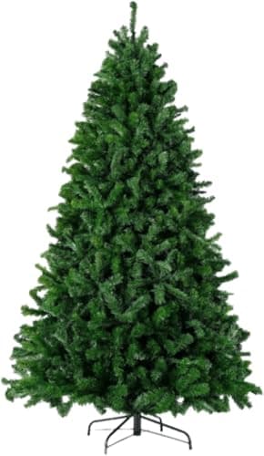 Artificial Christmas Tree, 1000 PVC Tips Full Hinged Spruce Tree with Foldable Metal Stand, Easy Assembly Xmas Tree for Home Office Holiday Party Decoration (Green, 7FT) - image 1 of 8