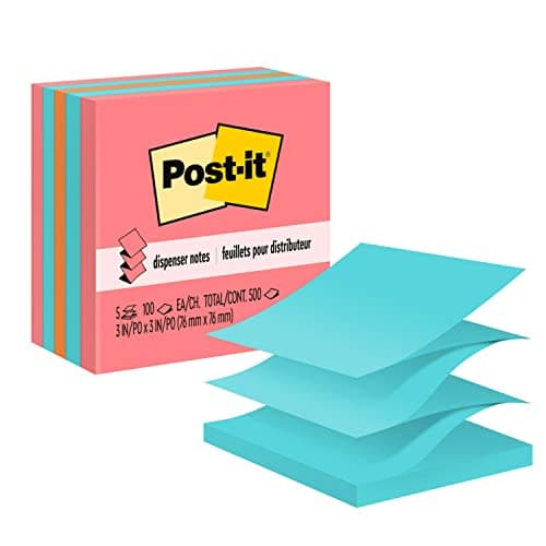 Post-it Pop-up Notes, 3x3 in, 5 Pads, America's #1 Favorite Sticky Notes, Assorted Colors, Clean Removal, Recyclable (3301-5AN) - image 1 of 1