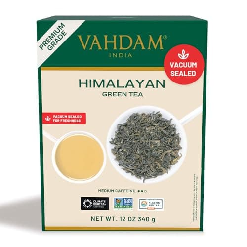 VAHDAM, Green Tea Leaves From Himalayas 170+ Cups (12oz) High Elevation Grown Green Tea Leaves From Himalayas | Pure Unblended Single Origin Green Loose Leaf Tea | Vacuum Sealed - image 1 of 1