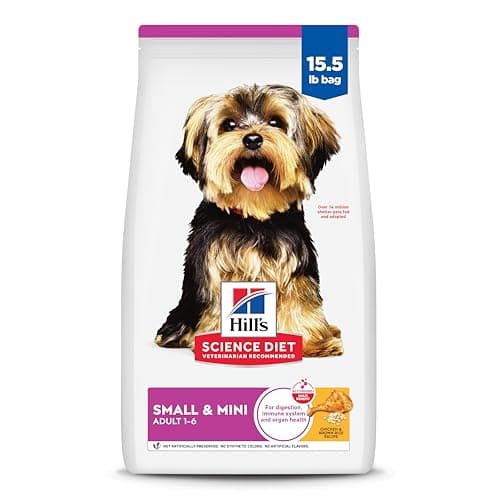 Hill's Science Diet Small & Mini, Adult 1-6, Small & Mini Breeds Premium Nutrition, Dry Dog Food, Chicken & Brown Rice, 15.5 lb Bag - image 1 of 1