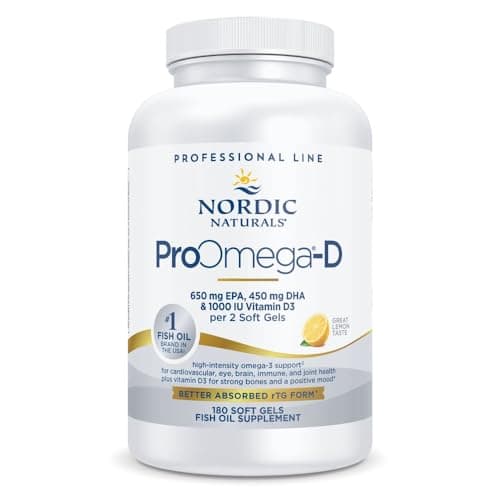 Nordic Naturals ProOmega-D, Lemon Flavor - 180 Soft Gels - 1280 mg Omega-3 + 1000 IU D3 - High-Potency Fish Oil - EPA & DHA - Brain, Eye, Heart, & Immune Health - Non-GMO - 90 Servings - image 1 of 1