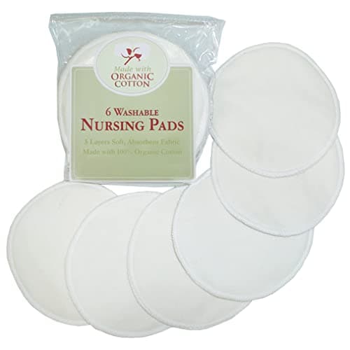 TL Care Nursing Pads Made with Organic Cotton - Soft, Breathable, Absorbent & Washable, Natural Color, 6 Count - image 1 of 1