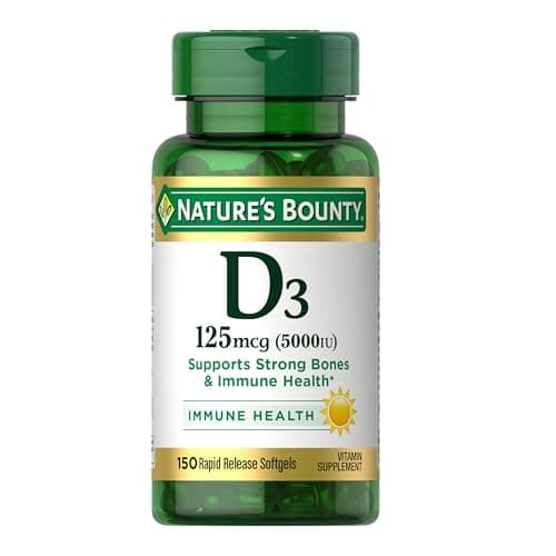 Nature's Bounty Vitamin D3 5000 IU Softgels, Rapid Release, Immune Support, Vitamin D Supplements, 150 Ct - image 1 of 1