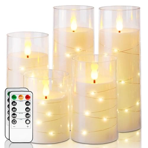 Homemory Flickering Flameless Candles, Ivory LED Pillar Candles with Remote - image 1 of 7