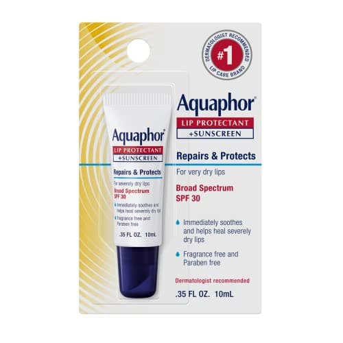 Aquaphor Lip Protectant and Sunscreen Ointment - Broad Spectrum SPF 30 - Relieves Chapped Lips - .35 fl. Oz. Tube - image 1 of 1