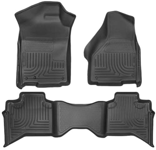 Husky Liners Weatherbeater Series | Front & 2nd Seat Floor Liners - Black | 99011 | Fits 2009-2018 Dodge Ram 1500 Quad Cab, 2019-2022 Ram 1500 Classic Quad Cab 3 Pcs - image 1 of 1