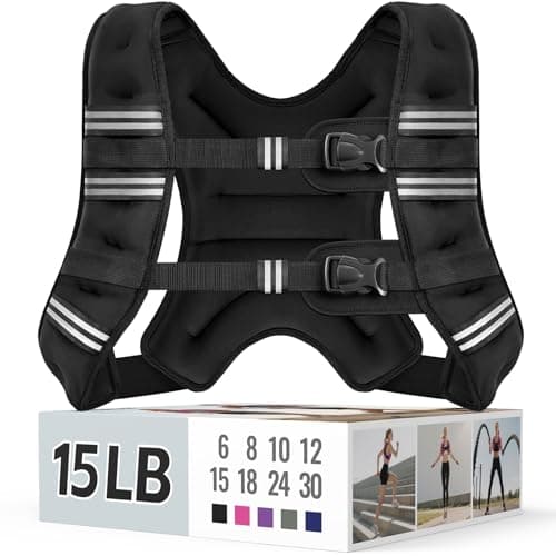 Zeerun Weighted Vest, 6/8/10/12/15/18/20/24/30LB for Men Women, 15LBS-Black - image 1 of 8