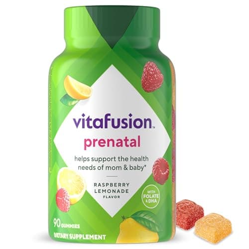 vitafusion PreNatal Gummy Vitamins, Raspberry Lemonade Flavor, Prenatal Vitamin Supplement for Women with Folate and DHA, 45 Day Supply, 90 Count - image 1 of 1