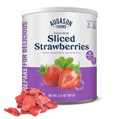 Augason Farms Freeze Dried Sliced Strawberries Can, Emergency Food Supply, Everyday Meals, 18 Servings - image 1 of 1