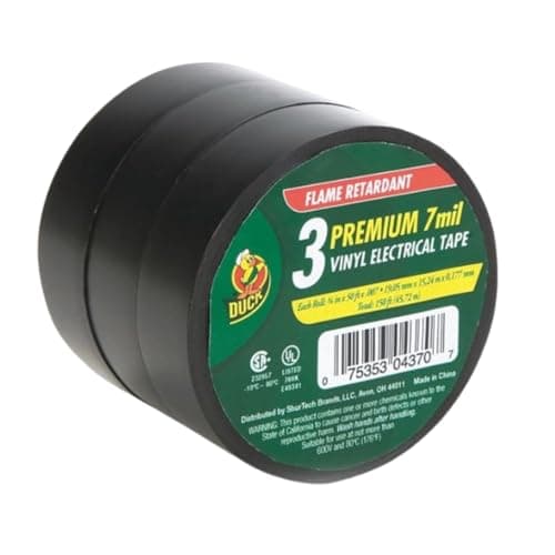 Duck Brand Professional Electrical Tape, 0.75-Inch by 50-Feet, 3-Pack of Rolls, Black (299004) - image 1 of 1