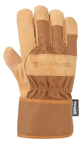 Carhartt Men's Insulated Duck Synthetic Leather Safety Cuff Glove, Brown, Large - image 1 of 1