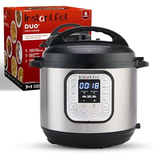 Instant Pot Duo 7-in-1 Electric Pressure Cooker, Slow Cooker, Rice Cooker, Steamer, Sauté, Yogurt Maker, Warmer & Sterilizer, Includes App with Over 800 Recipes, Stainless Steel, 8 Quart - image 1 of 1