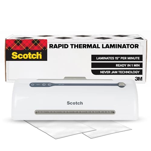Scotch Rapid Thermal Laminator, Ready in 1 Minute, Never Jam Technology Automatically Prevents Misfed Items, 9 inch, Includes 2 Pouches (TL909X-EF), 1 Packs per case - image 1 of 1