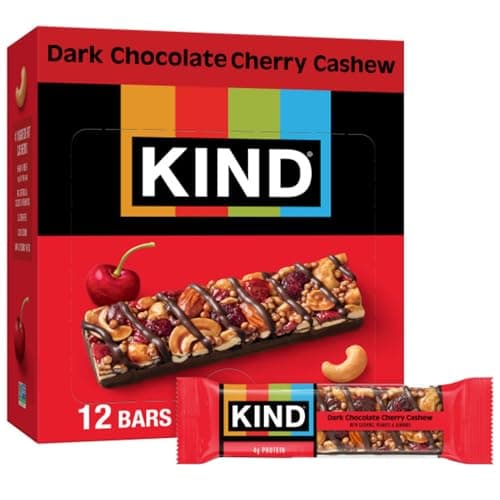 KIND Nut Bars, Dark Chocolate Cherry Cashew, Healthy Snacks, Gluten Free, 4g Protein, 12 Count - image 1 of 1