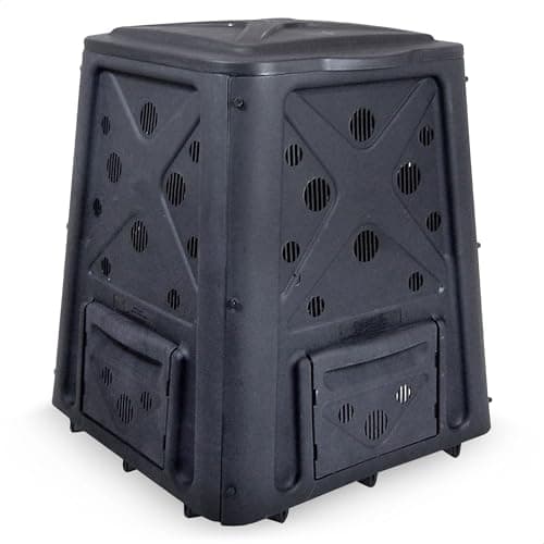 Redmon Outdoor Compost Bin with Lift Off Lid, 4-Door Access & Vent Holes, 65 Gallon, Black - Composting Bin Container for Kitchen Food Waste Recycling - image 1 of 1