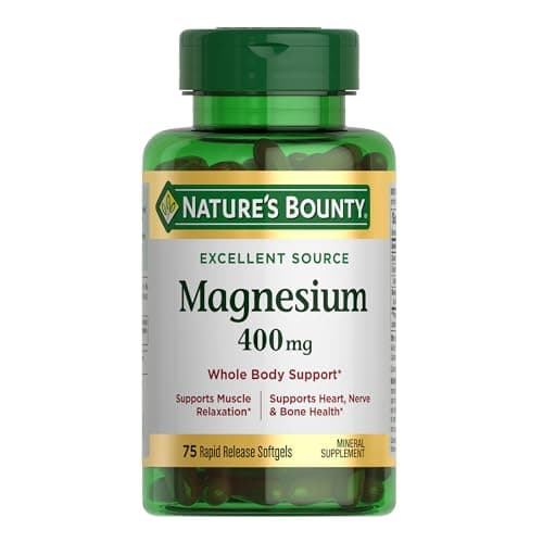 Nature's Bounty Magnesium 400mg Softgel, Whole Body Support, 75 Count - image 1 of 7