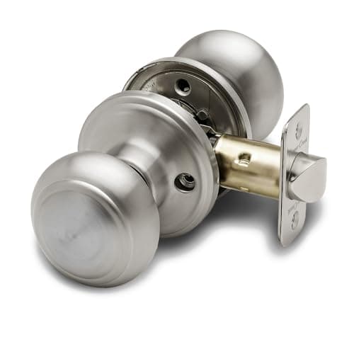 Copper Creek Colonial Passage Interior Door Knob – ANSI Grade-3 Certified, Modern Heavy Duty Handle, Easy Install and Reversible for Bedroom, Bathroom and Closets – Satin Stainless (1 Pack) - image 1 of 1