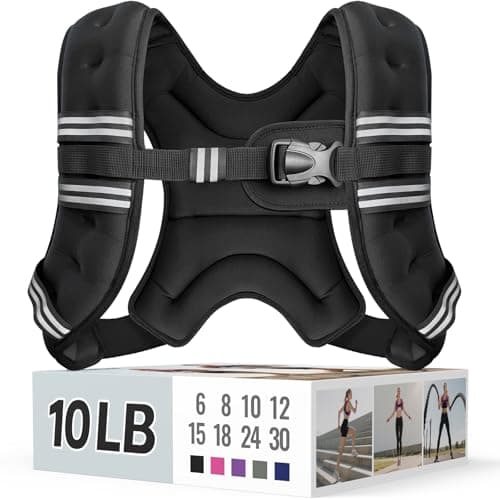 Zeerun Weighted Vest, 6/8/10/12/15/18/20/24/30LB for Men Women, 10LBS-Black - image 1 of 8