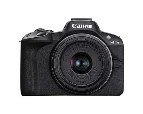 Canon EOS R50 Mirrorless Camera RF-S18-45mm F4.5-6.3 is STM Lens Kit, 24.2 Megapixel CMOS (APS-C) Sensor, 4K Video, Hybrid Camera, Photo and Video, Vlogging, Content Creator, RF Mount, Black - image 1 of 1