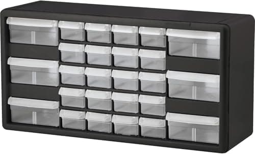 Akro-Mils 26-Drawer Plastic Drawer Storage Cabinet for Garage Organization, Bead Organizer, Building Bricks Storage, Teacher Toolbox, Makeup Organizer, 20" W x 6" D x 10" H, 10126 Black - image 1 of 1