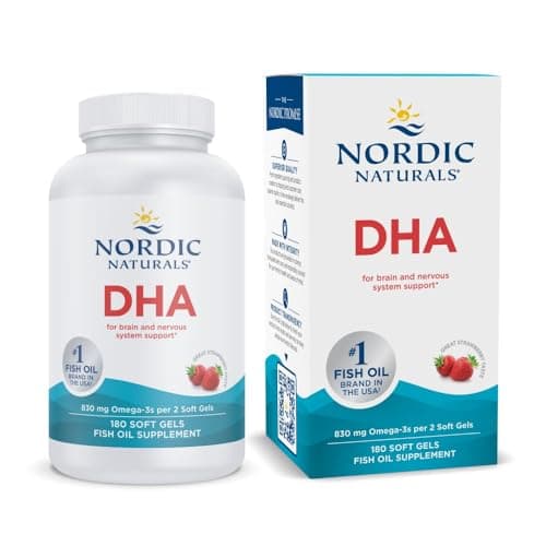 Nordic Naturals DHA, Strawberry - 180 Soft Gels - 830 mg Omega-3 - High-Intensity DHA Formula for Brain & Nervous System Support - Non-GMO - 90 Servings - image 1 of 1