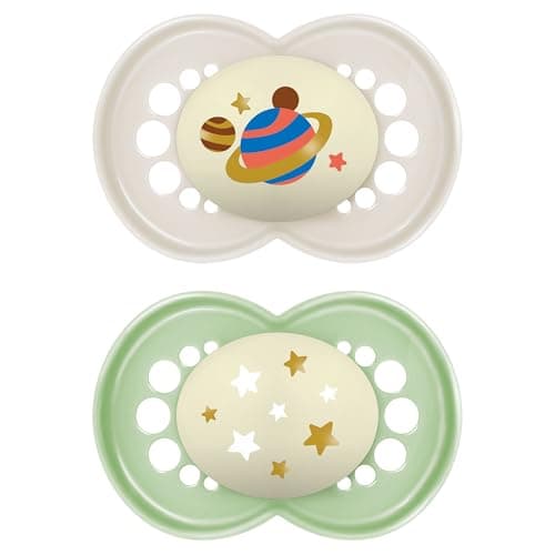 MAM Original Baby Pacifiers 6-16 Months, Binky for Newborn Babies, BPA-Free Skin Soft Silicone Nipple, Glows in The Dark, Developed with Medical Experts, 2 Count, Sterilizer Case, Made in Europe - image 1 of 1